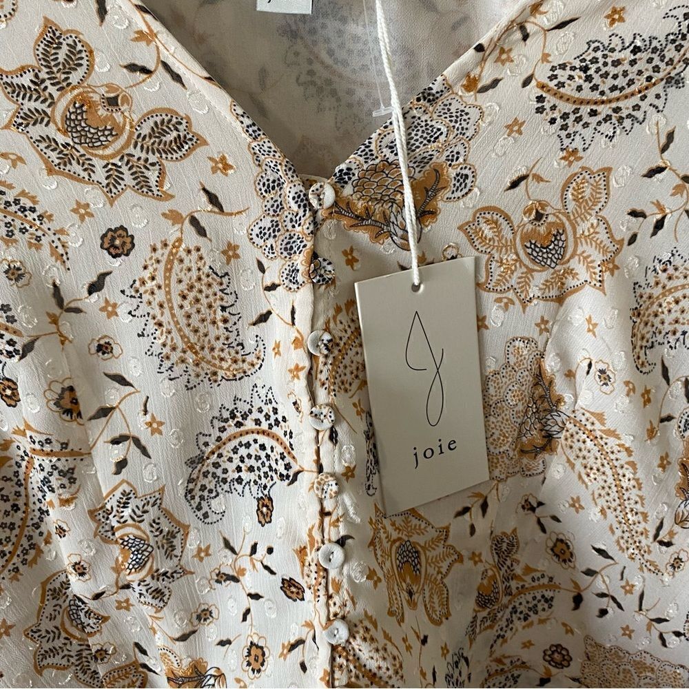 Joie floral/paisley button front blouse - Picture 7 of 14